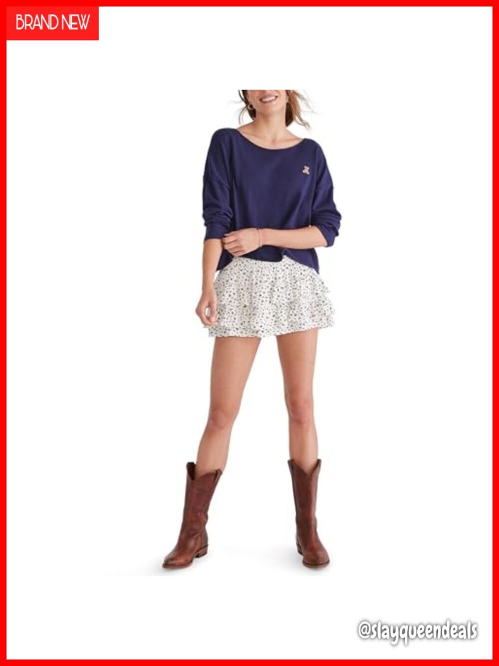 AEROPOSTALE Relaxed Fit Slash Neck Sweater Dropped Shoulder Pullover